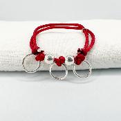 Bracelet cordon anneaux entrelacs - Masika
