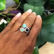 Bague sertis clos cabochon - Dunya
