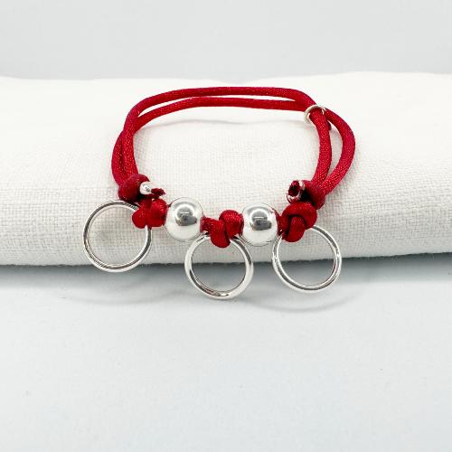 Bracelet cordon anneaux entrelacés - Masika