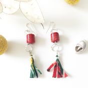 Boucles d'oreilles avec pompons - Eniola 