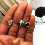 Bague sertis clos cabochon - Dunya