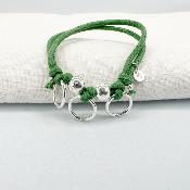 Bracelet cordon anneaux entrelacés - Masika