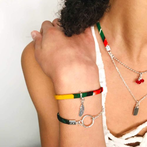 Bracelet avec plume argent - Dayo