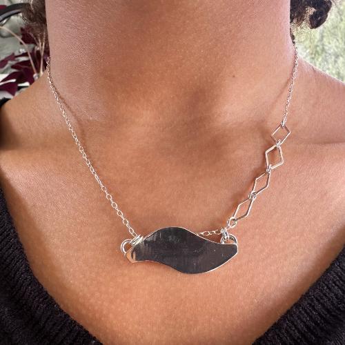 Pendentif plaque argent - Yeleen