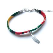 Bracelet avec plume argent - Dayo