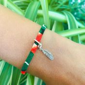 Bracelet avec plume argent - Dayo
